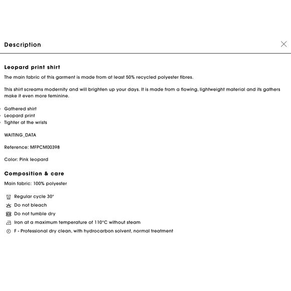 Maje Fuchsia Pink Leopard Silky Gathered Shoulder Peter Pan Collar Blouse XS - Picture 3 of 12